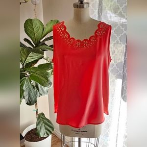 Papermoon for Stitch Fix coral laser cut tank size large